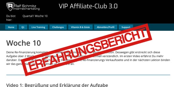 [Erfahrungsbericht] Vip Affiliate Club 3.0 von Ralf Schmitz