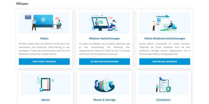 eRecht24 Premium: der Schutzschild für deine Website gegen Abmahnungen, Bußgelder und Schadensersatz! 4 eRecht24 Premium - Memberbereich Wissen